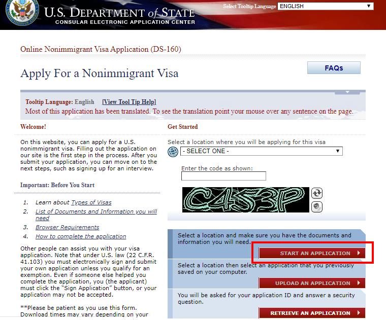 Mẫu đơn Xin thị thực không định cư Mỹ (DS-160) 