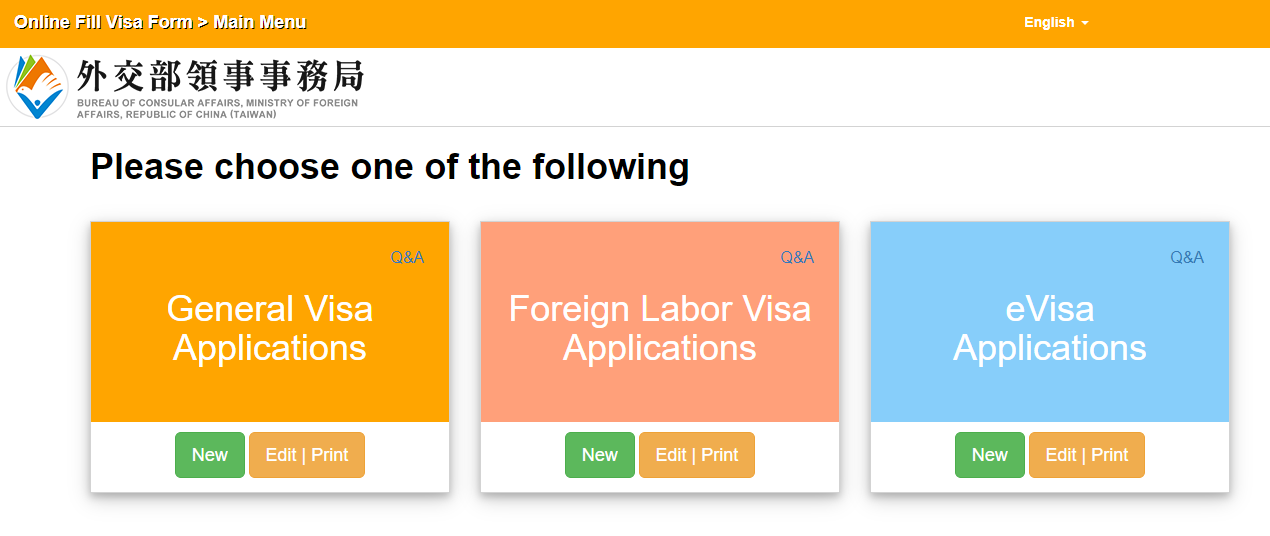 Hướng dẫn khai form visa Đài Loan bước 2.